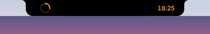 The focus timer around the notch in the Oyen theme