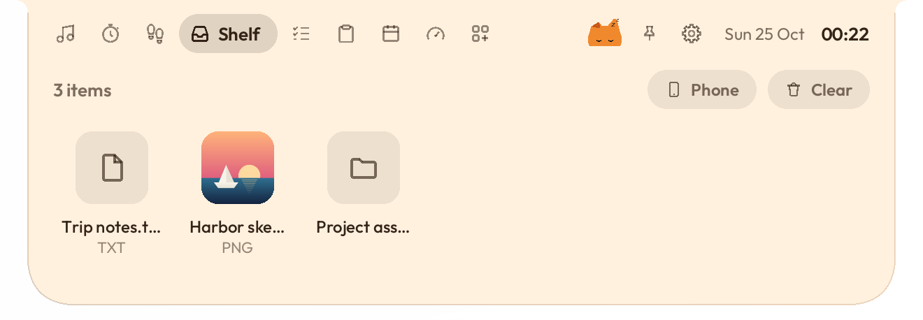 The Shelf page in the Oyen theme