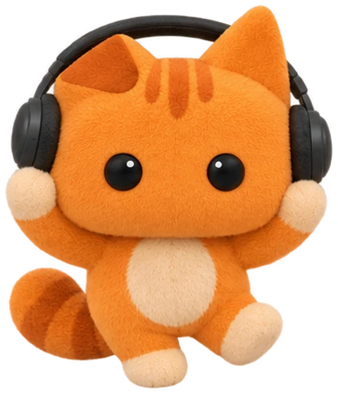 Oyen in headphones